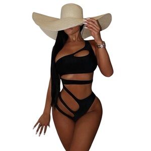 Black Cutout One Piece Swimsuit